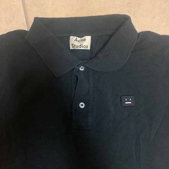 SOLD ACNE Studios Kolby dark navy/black polo shirt - Picture 6 of 6